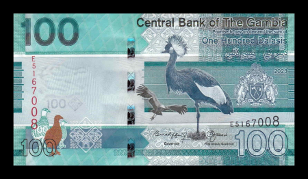 Gambia - Gambia 100 Dalasis 2023, necirculata
