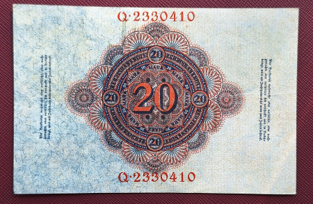 Germania 20 mark 1914, aproape necirculata [1]