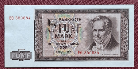 Bancnote Europa - Germania (RDG) 5 mark 1964, UNC