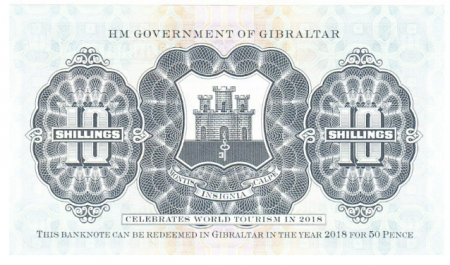 Gibraltar 10 Shilingi 2018 (Replica oficiala - World Tourism ), necirculata [1]