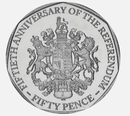 Gibraltar 50 pence 2017, a 50 a Aniversare a Referendumului, UNC [1]
