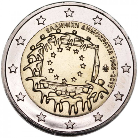 Grecia - Grecia 2 euro 2015, A 30-a aniversare a drapelului Europei, UNC