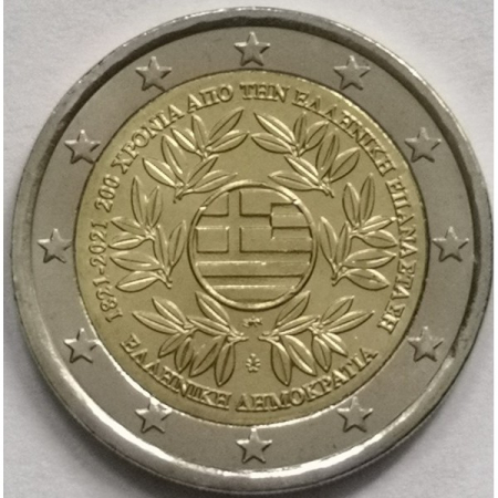 Grecia - Grecia 2 euro 2021, 200 ani de la Revolutie, UNC