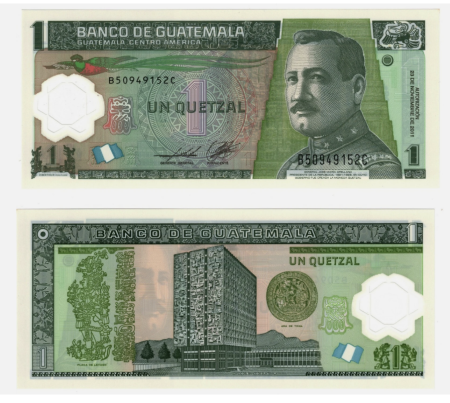 Guatemala - Guatemala 1 Quetzal 2012 polimer, presedintele Jose Maria Orellana, UNC