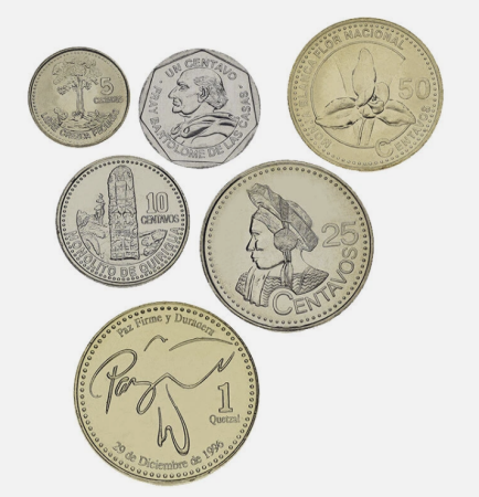 Monede - Guatemala SET 6 monede: 1 5 10 25 50 Centavos, 1 Quetzal 1994-2007, UNC