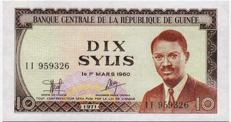 Guineea 10 sylis 1971, aproape necirculata [1]