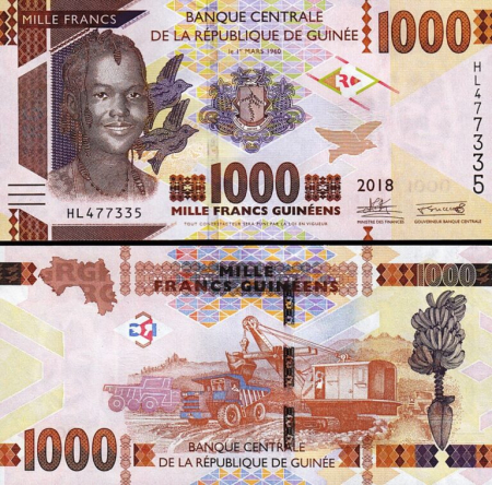 Guineea - Guineea, 1000 Franci 2018, necirculata