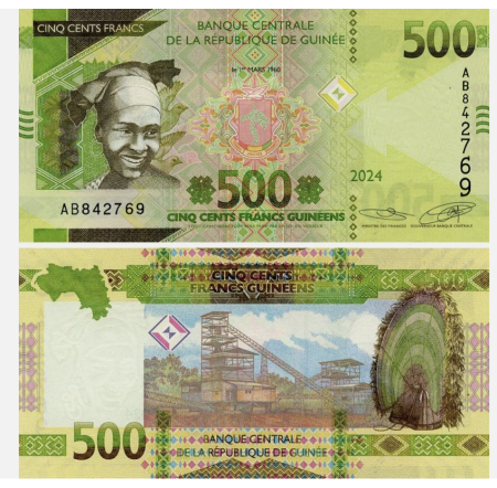Bancnote Africa - Guineea 500 Franci 2006-2022, necirculata