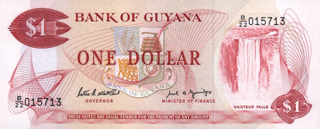 Bancnote straine - Guyana 1 dolar 1992, necirculata