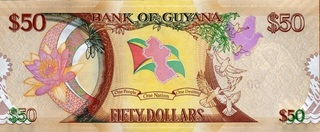Guyana - Guyana, 50 Dolari 2016 (aniversara: 50 ani Independenta), necirculata