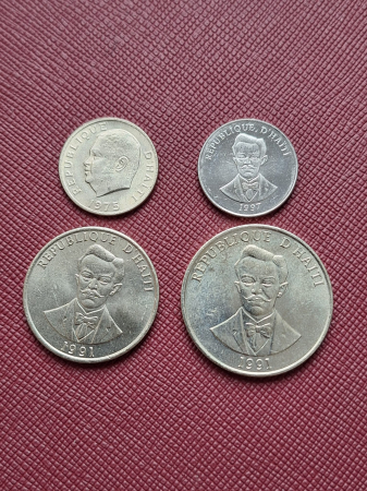 Haiti set 4 monede 1975-1997: 5 centimes 1975 si 1997, 20, 50 Centimes 1991,UNC [1]