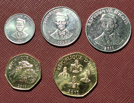 Haiti set 5 monede: 5,20,50 Centi, 1, 5 Gourdes 1995-2011, UNC [2]