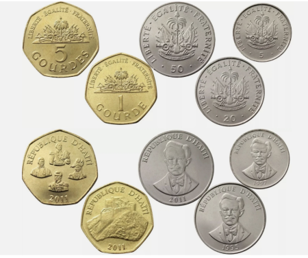 Monede America - Haiti set 5 monede: 5,20,50 Centi, 1, 5 Gourdes 1995-2011, UNC