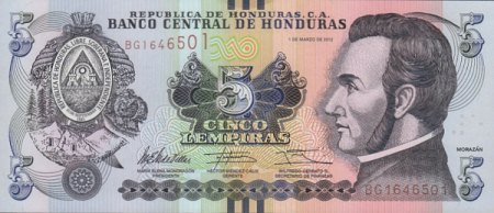 Honduras 5 Lempiras 2014-2016, necirculata [1]