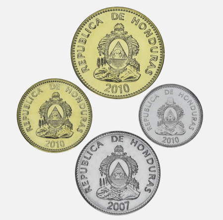 Honduras set 4 monede 2014-2022: 5,10,20,50 Centavos, UNC [1]
