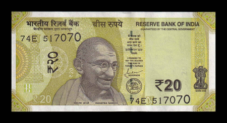 Bancnote Asia - India 20 Rupii 2024, Gandhi, necirculata