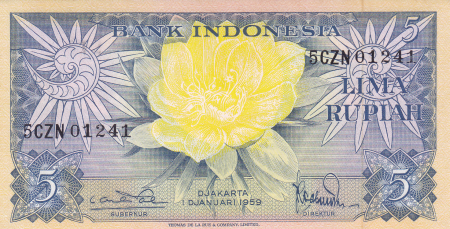 Indonezia 5 Rupii 1959, necirculata [1]