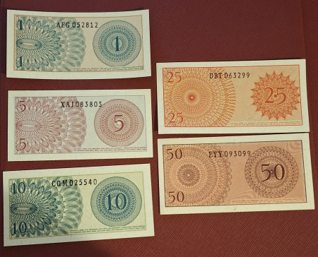 Indonezia, set 1-5-10-25-50 sen 1964, necirculate [1]