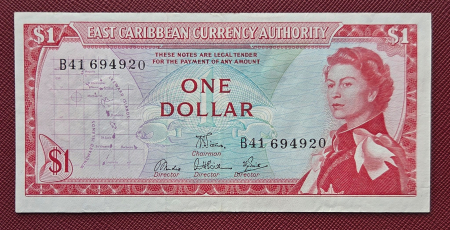 Bancnote America - Insulele Caraibe 1 Dolar 1965, Regina Elisabeta II, UNC-