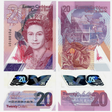 Insulele Caraibe - Insulele Caraibe 20 Dolari 2021, polimer, necirculata