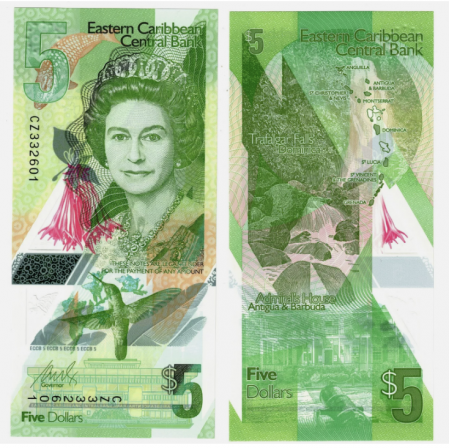 Insulele Caraibe - Insulele Caraibe 5 Dolari 2021, polimer, necirculata