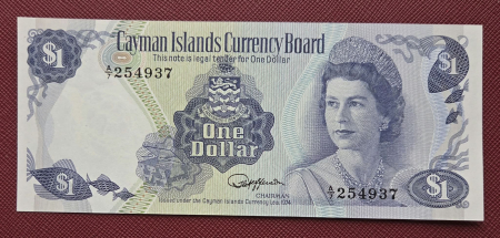 Bancnote America - Insulele Cayman 1 dolar 1974-1985, Regina Elisabeta II, UNC
