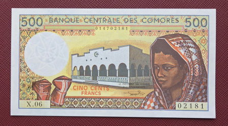 Insulele Comore - Insulele Comore 500 Franci 1984-2004, necirculata
