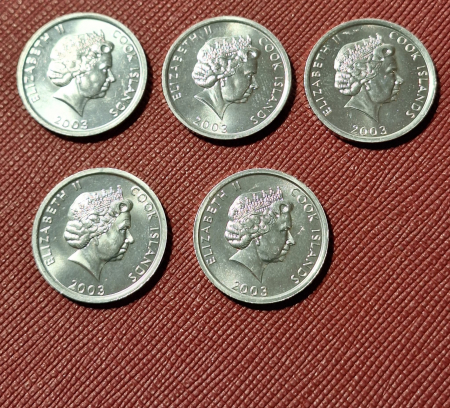 Insulele Cook 1 cent 2003, 5 monede set, necirculate [1]