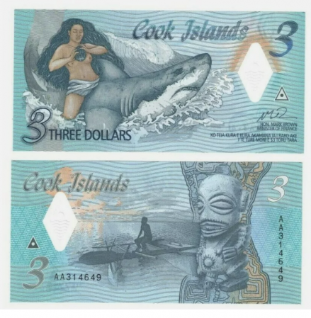 Bancnote Australia si Oceania - INSULELE COOK 3 dolari 2021, polimer, necirculata