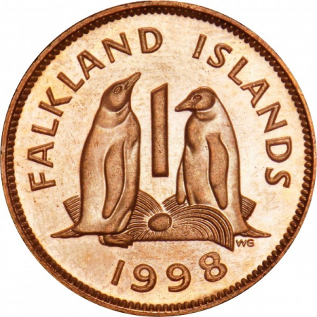 Monede America - Insulele Falkland 1 penny 1998 Pinguini, necirculata