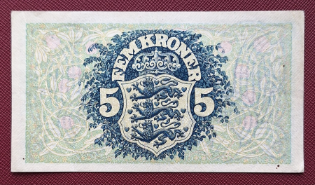 Insulele Feroe (Danemarca) 5 coroane 1940, rara, aproape necirculata [1]