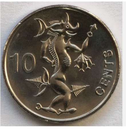 Monede Australia si Oceania - Insulele Solomon 10 centi 2012 spiritul marii Ngorer, UNC