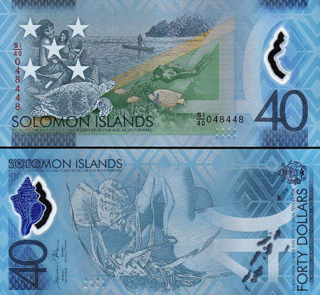 Bancnote Australia si Oceania - Insulele Solomon 40 dolari 2018 polimer, comemorativa, necirculata