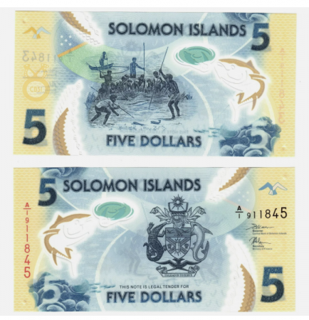 Bancnote straine - Insulele Solomon 5 Dolari 2019, polimer, necirculata