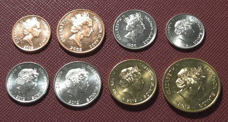 Insulele Solomon set 8 monede 1996-2012: 1,2,5,10,20,50 Centi, 1,2 Dolari, UNC [1]