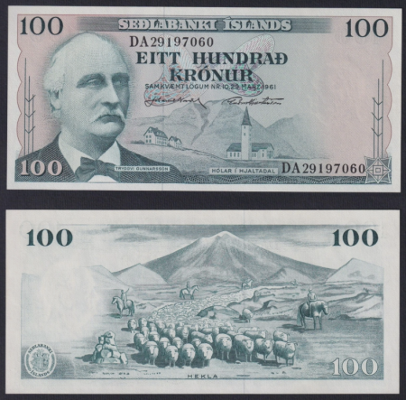 Islanda - Islanda 100 kronur 1961, UNC-