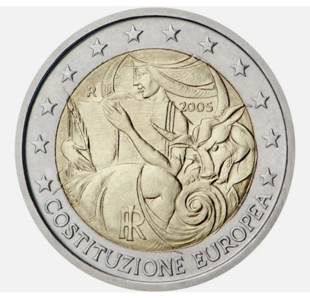 Italia - Italia 2 euro 2005, Un An de la Semnarea Constituției Europene, UNC