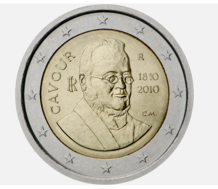 Italia - Italia 2 euro 2010, 200 ani de la nasterea lui Camillo Benso - Contele de Cavour, UNC