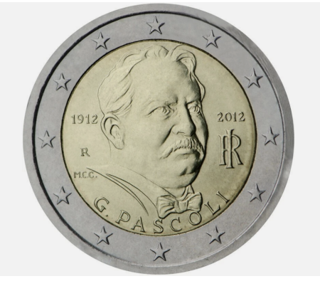 Italia - Italia 2 euro 2012, 100 de ani de la moartea lui Giovanni Pascoli, UNC