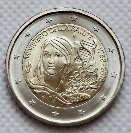 Italia - Italia 2 euro 2018 Ministerul Sănătății, UNC