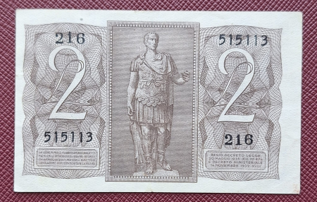 Italia 2 lire 1939, circulata, stare foarte buna [1]