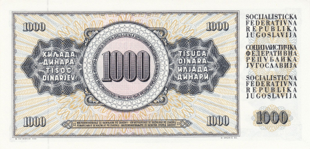 IUGOSLAVIA 1000 dinari 1978-1981, necirculata [1]