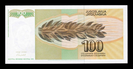 IUGOSLAVIA 100 dinari 1991, necirculata [1]