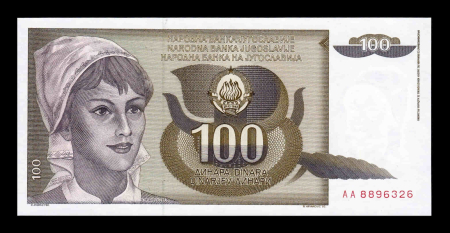 Iugoslavia - IUGOSLAVIA 100 dinari 1991, necirculata