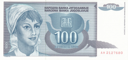 Iugoslavia - IUGOSLAVIA 100 dinari 1992, necirculata