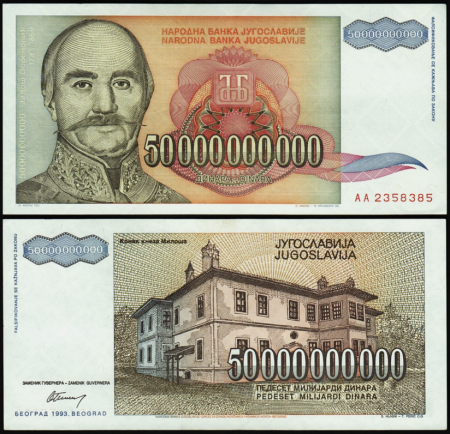 Iugoslavia - IUGOSLAVIA 50 Miliarde Dinari 1993, aproape necirculata