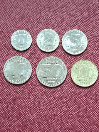 Monede Europa - Iugoslavia set 6 monede 1993, necirculate
