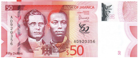 Jamaica 50 Dolari 2022, 60 Ani Independenta, polimer, necirculata [2]