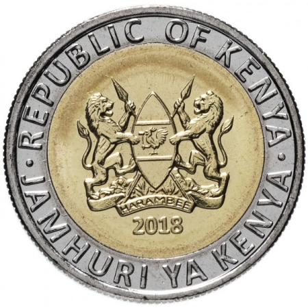 Kenya 5 shillings 2018, UNC, Rinocer [1]