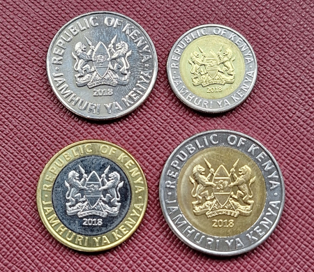 Kenya set 4 monede 2018: 1,5,10,20 Shilingi, necirculate [1]